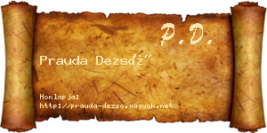 Prauda Dezső névjegykártya